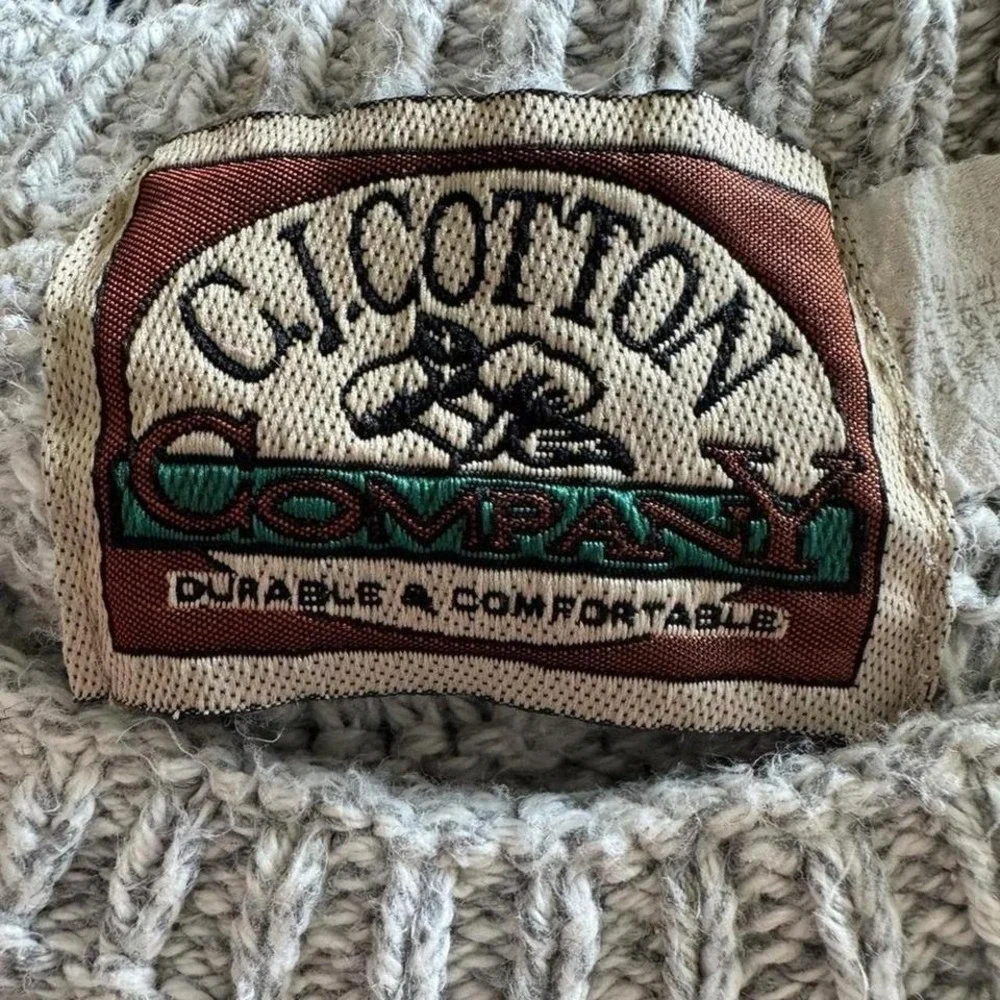 Vintage‎ Grandpa Core 90s Cotton Knit Sweater Made in USA Normcore